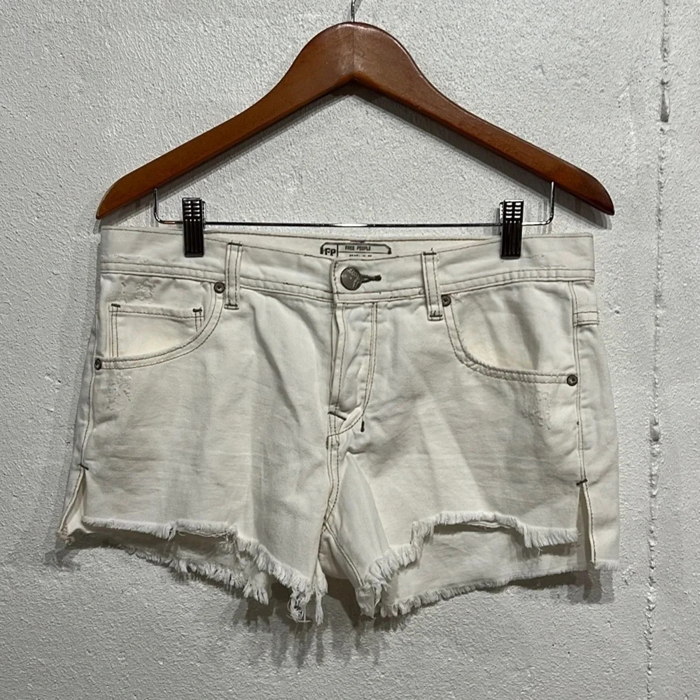 Free People Button Fly Distressed Cutoff Shorts
